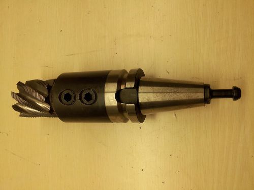 Bt-40 end mill holder 1 1/4&#034; id with 2&#034; od shell mill &amp; pull stud for sale