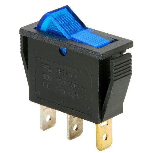 Spst small rocker switch w/blue illumination 125vac 060-688 for sale