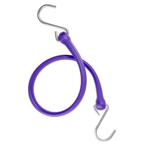 NEW The Perfect Bungee 19-Inch Strap with Galvanized Steel S-Hooks  Purple