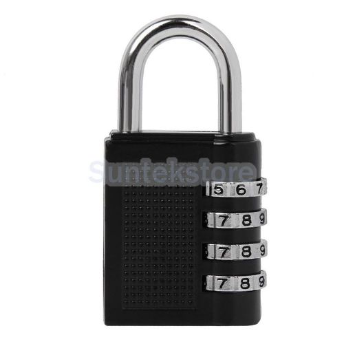 Black 4 digit combination code padlock locker door toolbox suitcase luggage lock for sale