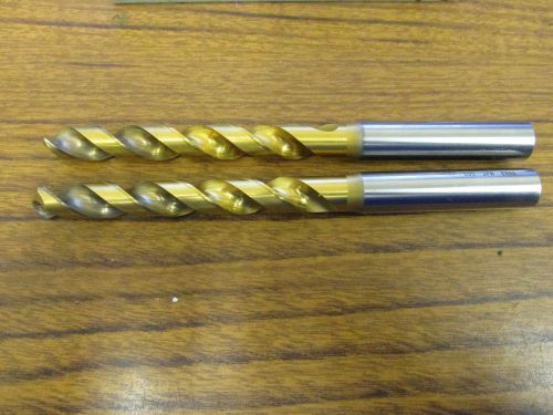 (2) 10.5mm (.4134&#034;) OSG EX-GDR GOLD DRILLS JOBBER HSSE TIN COATED