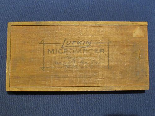 Vintage Lufkin Micrometer Machinist Tool Lufkin Rule Co No.1813 2-3&#034; ~l Wood Box
