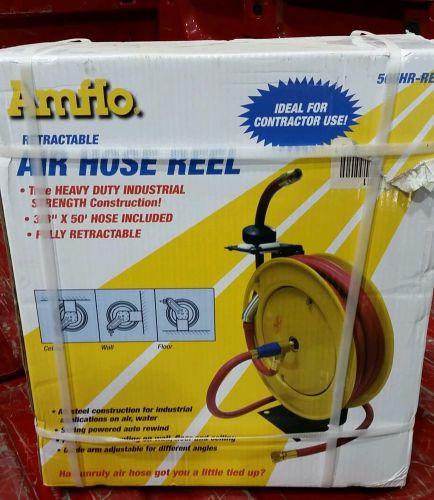 Amflo retractable air hose reel w/ rubber air hose - 510hr-ret. for sale