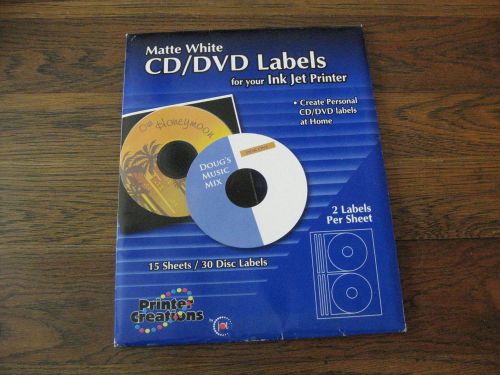 Printer Creations CD / DVD Labels for your ink jet printer