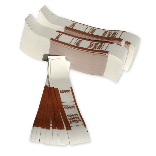 MMF 405000 Self-adhesive Currency Straps, Brown, $5,000 In $50 Bills, 1000