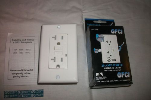 safe switch outlet GFCI GFC120W 20 AMP white 125V  60HZ