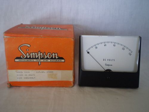 SIMPSON MODEL 1329 0-150 DC VOLTS ANALOG PANEL METER