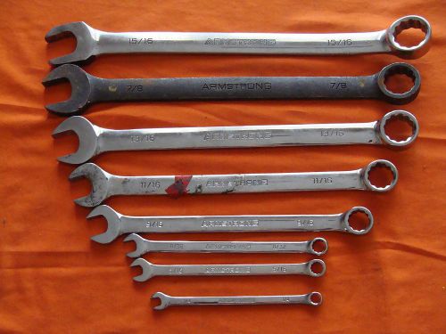Armstrong lot 8 SAE long combination wrenches  1/4 -15/16