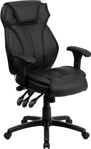Personal back swivel high adjustable rolling office chair black leather quality for sale