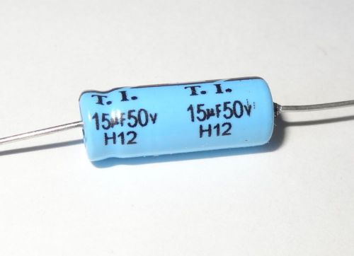 3 pcs, 15uF, 50V, Axial  Electrolytic capacitors