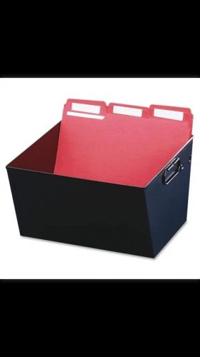 Flie Folder Transporting, Storage, Sorting Tub 7&#034;Hx12.1&#034;Wx11.4&#034;D - Steel - Black