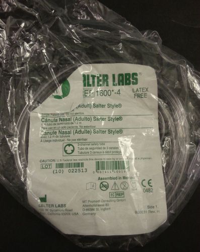 Salter Labs 1600 Nasal Cannula Latex Free Curved Tip 7 ft Tubing, NEW CASE OF28*