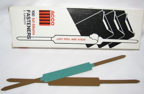 ACCO SELF ADHESIVE PEEL AND STICK 22A FASTENERS 2&#034; CAPACITY 70021 BOX OF 100