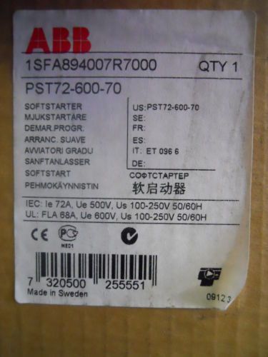 Pst72-600-70 - abb soft starter - new in box - pst7260070 - 1sfa894007r7000 for sale