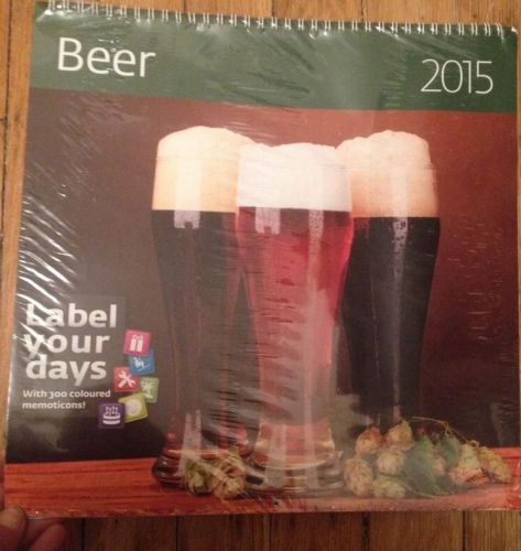 New Sealed 2015 Beer Wall Calendar By Helma - 12&#034;X12&#034;
