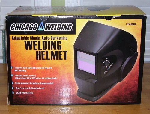 Welding helmet chicago welding adjustable shade, auto-darkening, solar  powered for sale