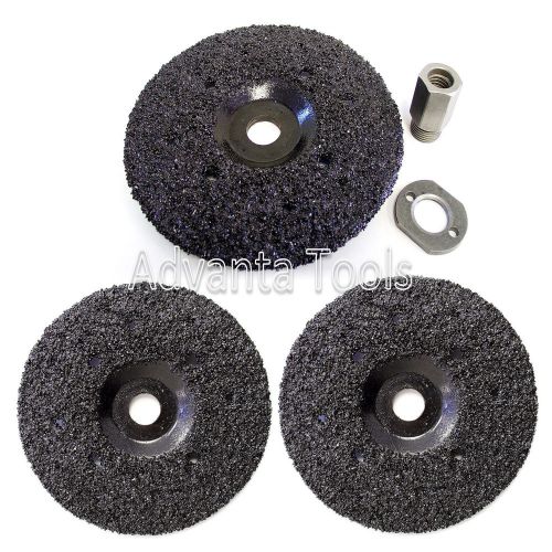 3pk 7” silicon carbide abrasive grinding disk wheel w/ 5/8&#034;-11 adapter for sale