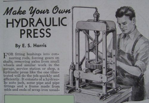 How to make your own hydraulic press w hydraulic auto jack pipe &amp; fittings plans for sale