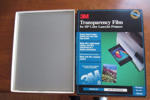 3M Transparency Film For Color Laserjet Printers CG3700 Open Box 49 Sheets