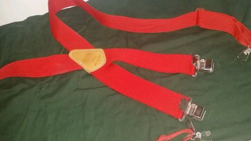 Custom LeatherCraft 110 RED Heavy Duty Work Suspenders , vintage