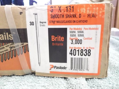 Paslode 3  x .131 Smooth Shank  Brite Full sealed EXTRA Large box 3000 Nails