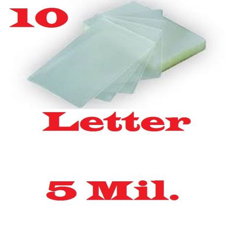 10 Letter Size Laminating Laminator, Pouches Sheets    5 Mil