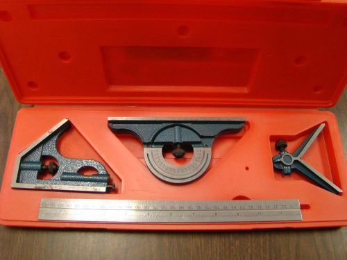 COMBINATION SQUARE SET W/PROTRACTOR AND CENTER FINDER