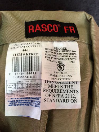 Racco FR Khaki 7.5 oz. Cotton Coverall 44L