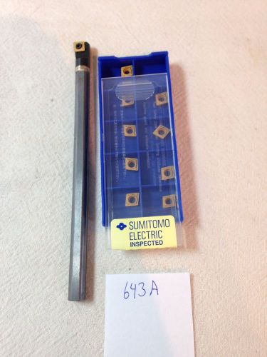 New 5/16&#034; solid carbide boring bar c05-sclcr-2 w/ 10 sumitomo 21.51 inserts 643a for sale
