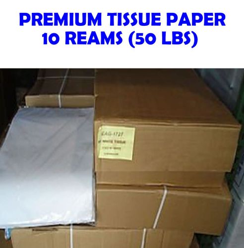WHITE TISSUE PAPER 10 REAMS PREMIUM 20&#034; X 30&#034; PACKING - WRAPPING - STUFFING