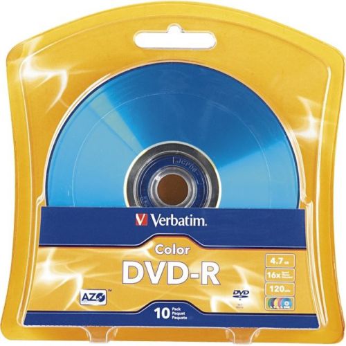 Verbatim 97513 DVD-R 4.7GB Azo 10-Pack Vibrant Blister30 day warranty