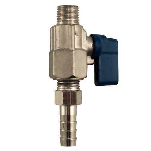 Kegco lh bf13r07-1 regulator ball valve with 5/16 hose barb outlet, brass for sale