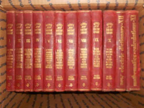 Audel&#039;s New Electric Library. 12 Volume Set 1931 to 1936 Red Leather Binding