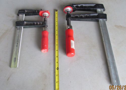 LOT 2 CLAMPS - BESSEY 20 &amp; 30 ADJUSTABLE C-CLAMPS - GERMANY - WOOD HANDLE