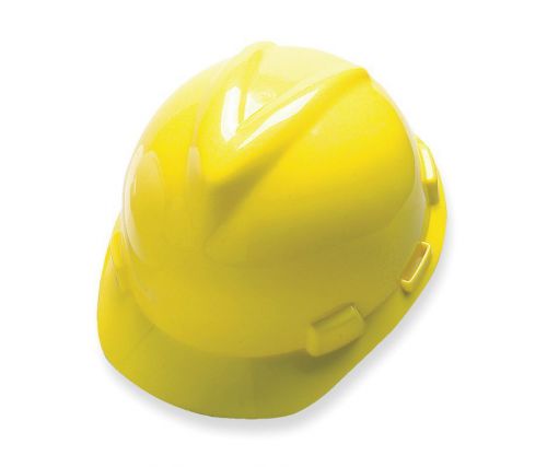 Msa 463944 hard hat, frtbrim, slotted, pinlk, yellow *4a* for sale