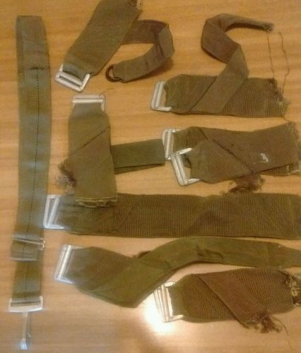 Lot of 10 Military heavy duty tow strap double strength green Cargo Strap pieces