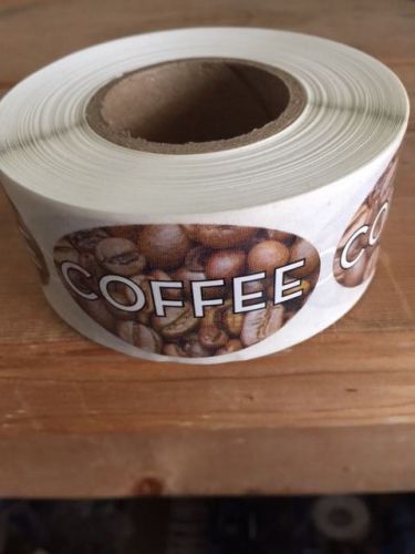 1.25&#034; X 2&#034; COFFEE LABELS 500 PER ROLL GREAT STICKERS