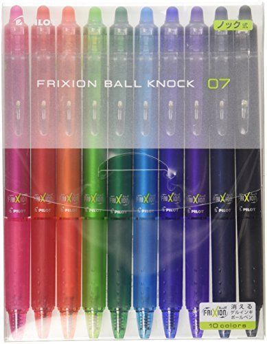 Pilot FriXion Ball Knock Retractable Gel Ink Pen - 0.7 mm - 10 Color Set