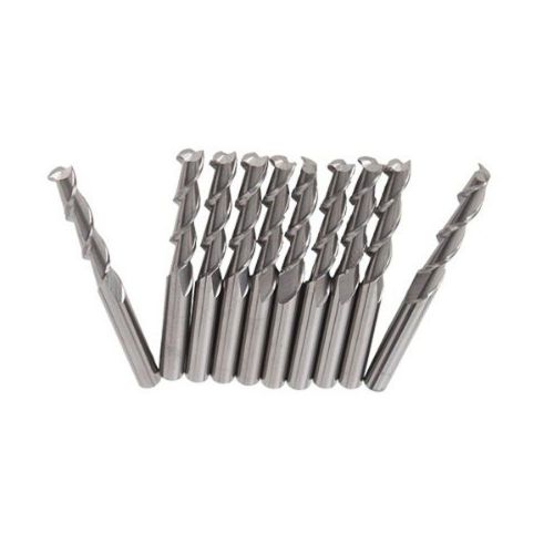 Emy 10pcs 1/8 inch 3.175mm carbide flat nose 17mm end mill cnc router bits do... for sale