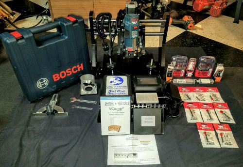 Cnc piranha w/bosch colt router kit, touchplate, vcarve, photo vcarve &amp; 21 bits for sale