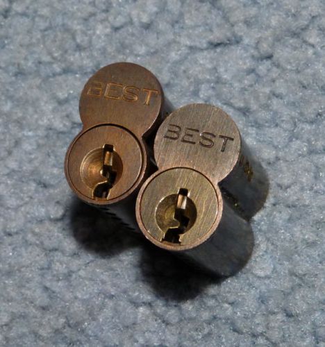 LOT of 2 Used Brass BEST - F - 7 Pin SFIC Lock Cores - Dark Brass (LOT 693)