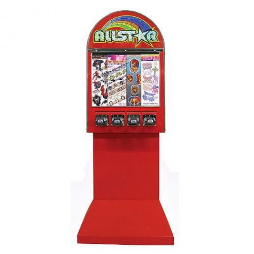 4 column allstar sticker vending machine w/pedestal for sale