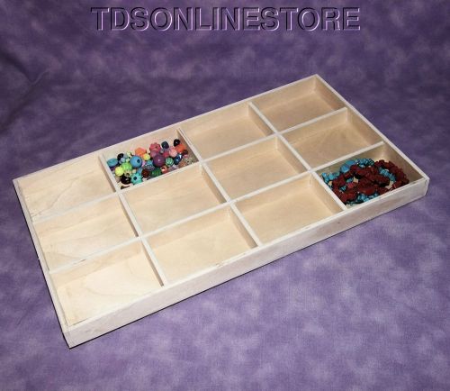 12 IN 1 NATURAL WOOD JEWELRY DISPLAY TRAY