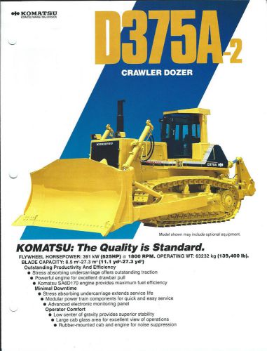 Equipment Brochure - Komatsu - D375A-2 - Crawler Dozer - c1989 (E3125)