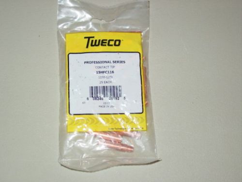 Tweco Welding Contact Tips bag of 25 NEW 15HFC116 (1150-1256)