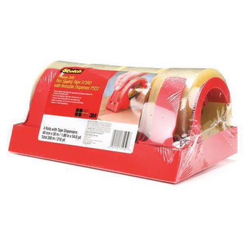 3M (PSD2) Box Sealing Tape with Dispenser PSD2 Clear, 48 mm X 50 m