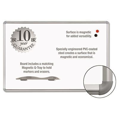 Magne-Rite Magnetic Dry Erase Board, 36 x 48 White, Silver Frame, Sold as 1 Each