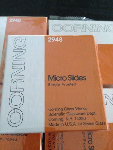 8 - Corning 2948 MICRO SLIDES PRE-CLEANED SINGLE FROSTED 75 X 25 X1mm.1/2 Gross