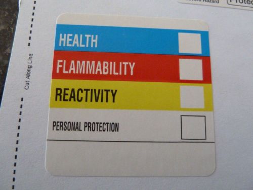 2X2 MSDS Right to Know Regulated D.O.T Labels (20 labels) stickers hazmat