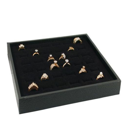 Wood Jewelry Display Case Box 36 Ring Velvet Insert